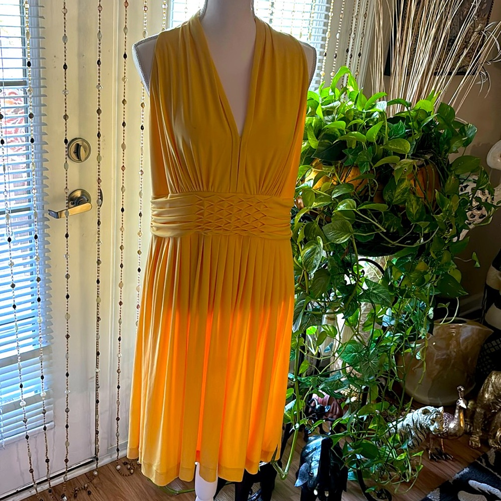 Yellow sleeveless dress